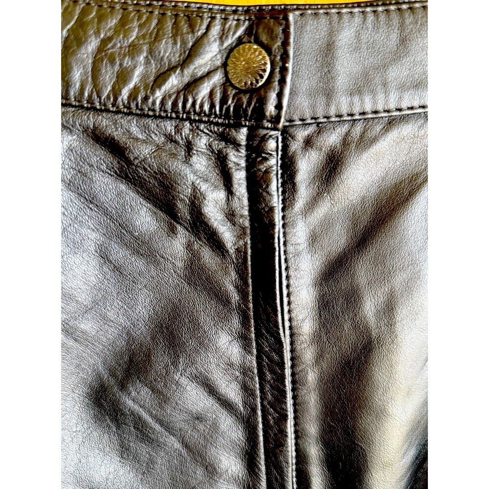 Winlit Women’s Vintage Black Genuine Leather Pencil Skirt Straight Size 9/10 - Picture 4 of 6